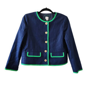 Reimagined by J. Crew (Factory) Tipped Lady Jacket in Basketweave Size 8